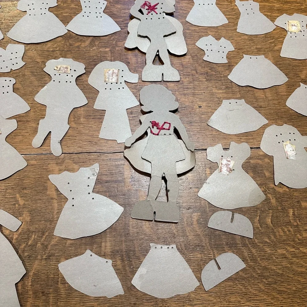 Paper Dolls with Lace-On Costumes for Little Girls Saalfield 1955 Vintage 36 pcs